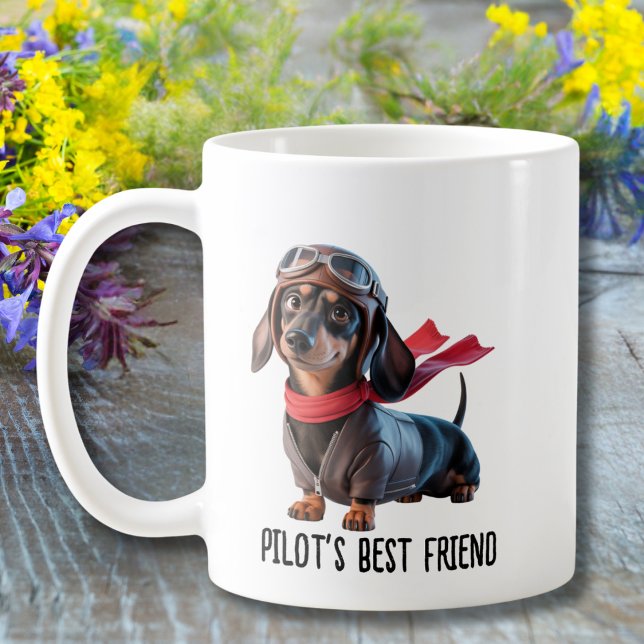 Weiner Dog Pilot Bester Freund Funny Funny Aviatio Kaffeetasse (Von Creator hochgeladen)