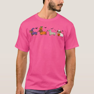 Weiner Dog Witch Happy Halloweenie Cute Halloween T-Shirt