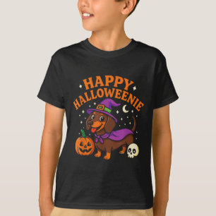 Weiner Dog Witch Happy Halloweenie Niedliches Hall T-Shirt