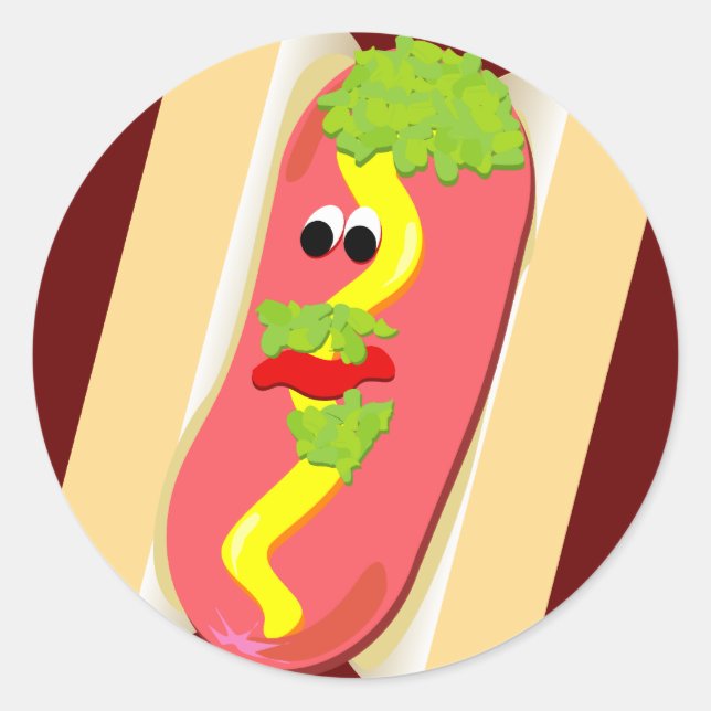 Weiner-Fastfood-Aufkleber Runder Aufkleber (Vorderseite)