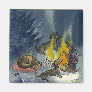Weiner Hunde kampieren heraus Magnet