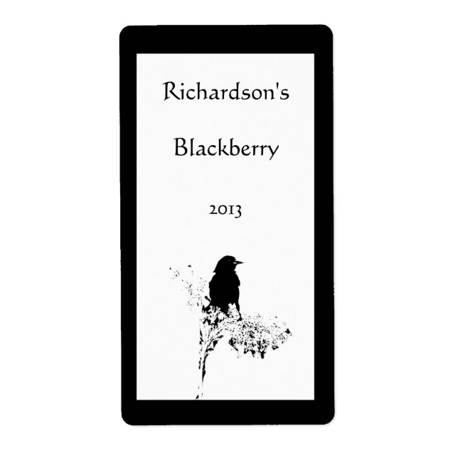 Weinetikett "Bird Silhouette" (Vorne)