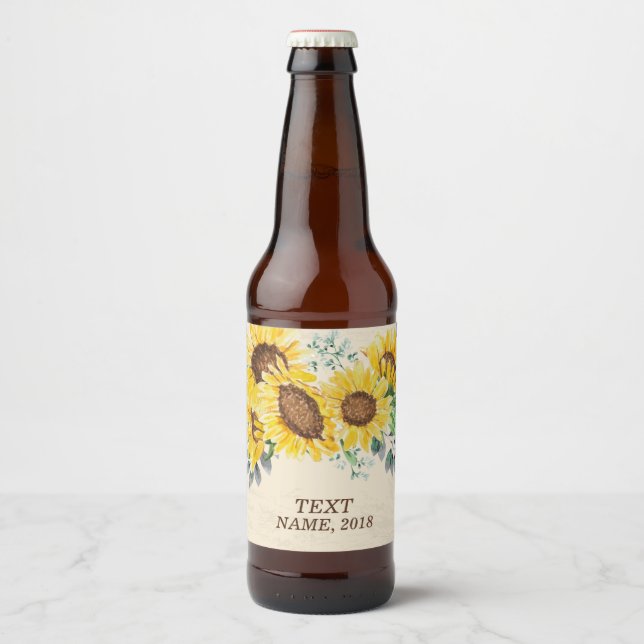 WEINETIKETT - boho blumenblüte Bierflaschenetikett (Vorderseite)