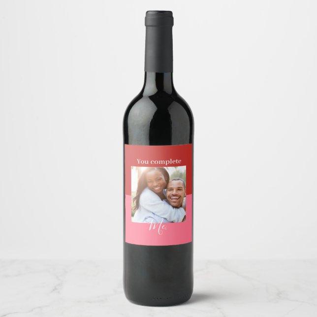 Weinetikett des personalisierten Valentinstag, (Vorderseite)