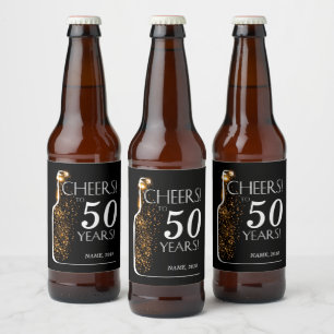 WEINETIKETT - Feiern Sie bis 50 Jahre! Bierflaschenetikett