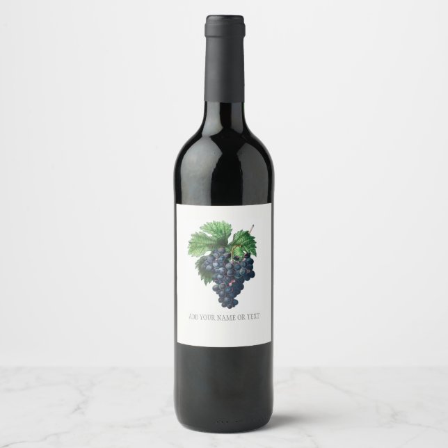 WEINETIKETT : REDOUTÉ KUNSTBAR : SCHWARZE GRAPEN (Vorderseite)