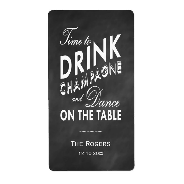 Weinetikett Zeit zum Trinken Champagner (Vorne)