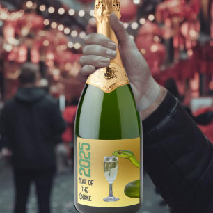 Weinetiketten Jahr der Schlange 2025 Chinesisches 