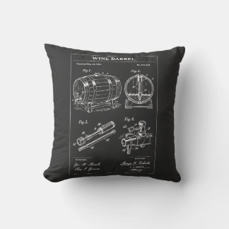 Weinfass Blueprint Skizze Kissen