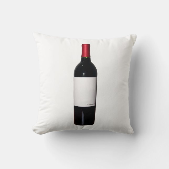 Weinflasche (Blank Label) Kissen (Vorderseite)