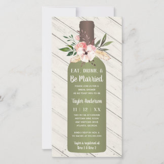 Weinflasche Bridal Dusche Einladung