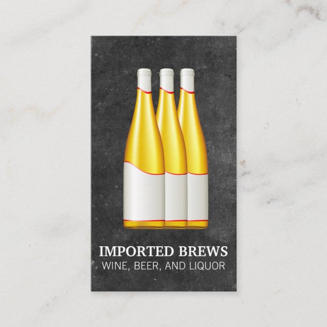 Weinflasche und -schiefer visitenkarte (Vorderseite)