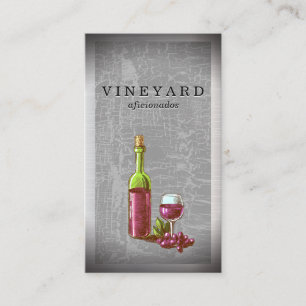 Weinflasche und Vintages Glas Visitenkarte