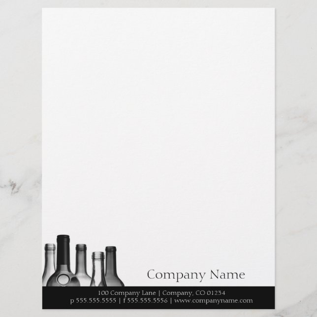 Weinflaschen Beruflicher Letterhead Briefkopf (Vorderseite)