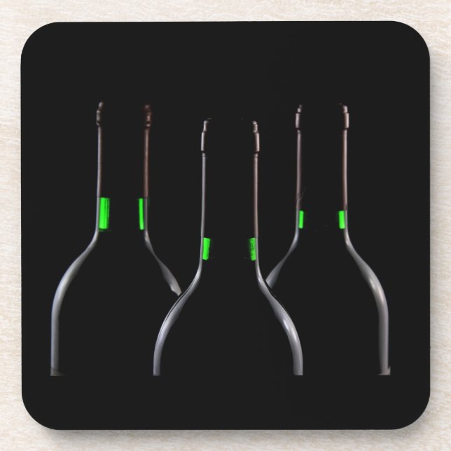 Weinflaschen Black Plastic Getränkeuntersetzer (Vorderseite)