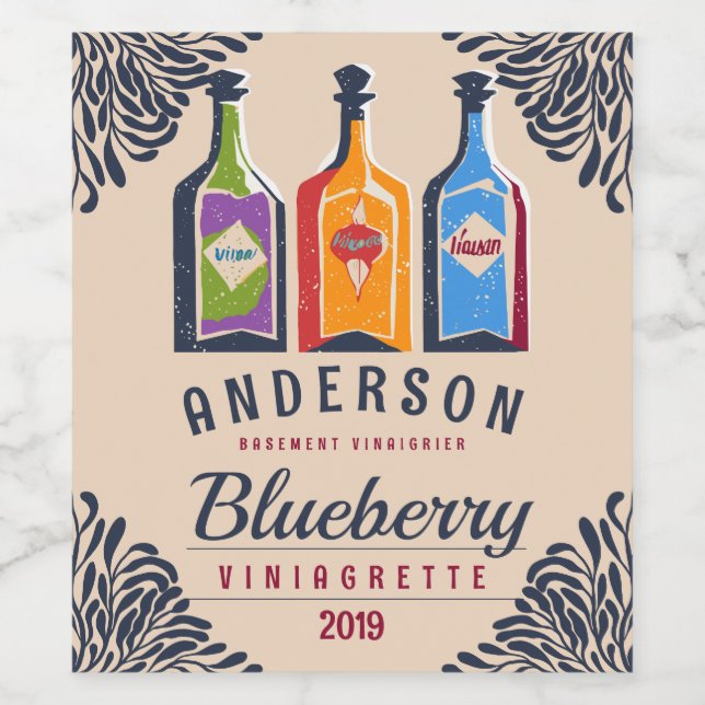 Weinflaschen mit Frucht oder Kräuteraroma Weinetikett (Einzelnes Label)