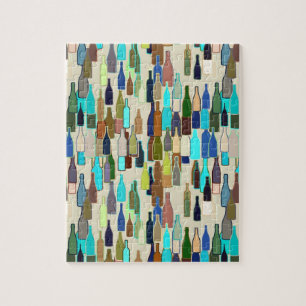 Weinflaschen, multi Farbe, beige Hintergrund