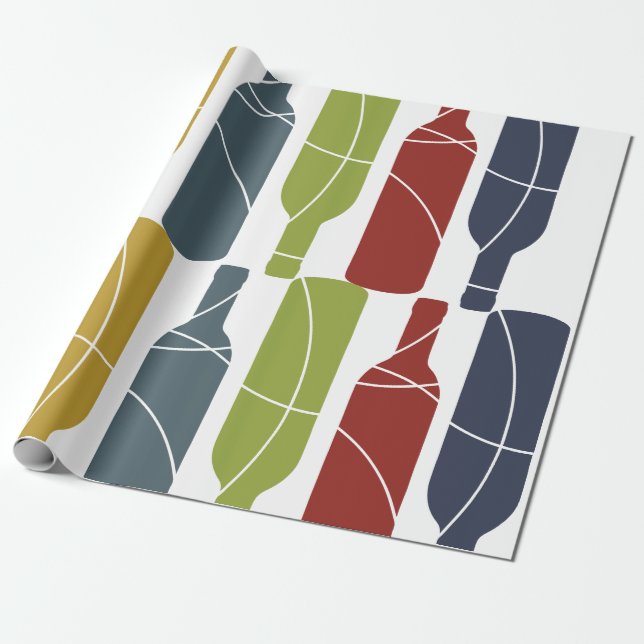 Weinflaschen-Muster-Packpapier Geschenkpapier (Ungerollt)