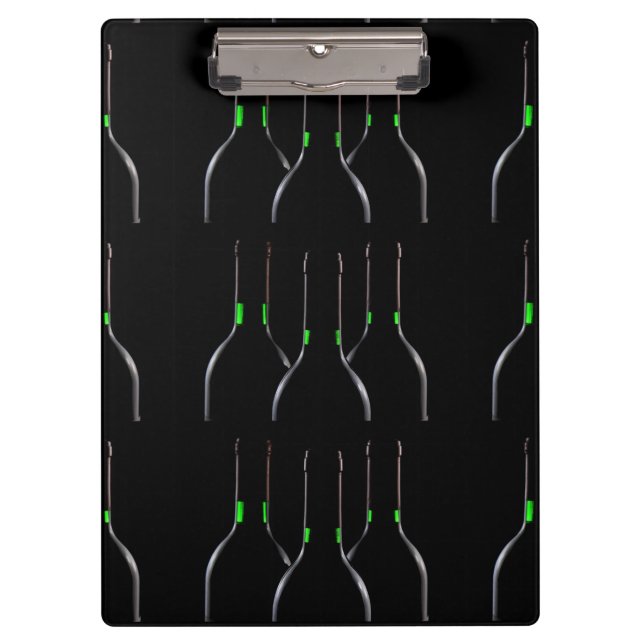 Weinflaschen Schwarze Zwischenablage Klemmbrett (Vorderseite)
