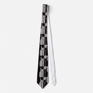 Weinflaschen und Brillen Abstract Design Necktie Krawatte