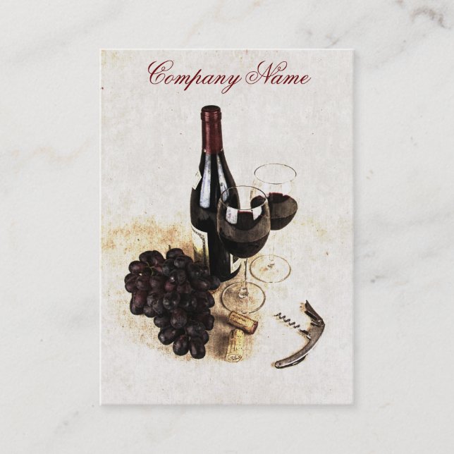 Weinflaschen-Visitenkarteschablone Visitenkarte (Vorderseite)