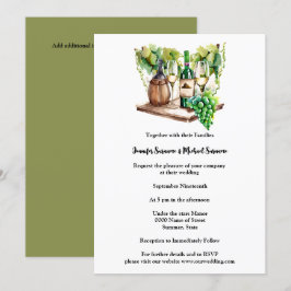 Weinflaschen Wein mit minimalistischer Wasserfarbe Einladung