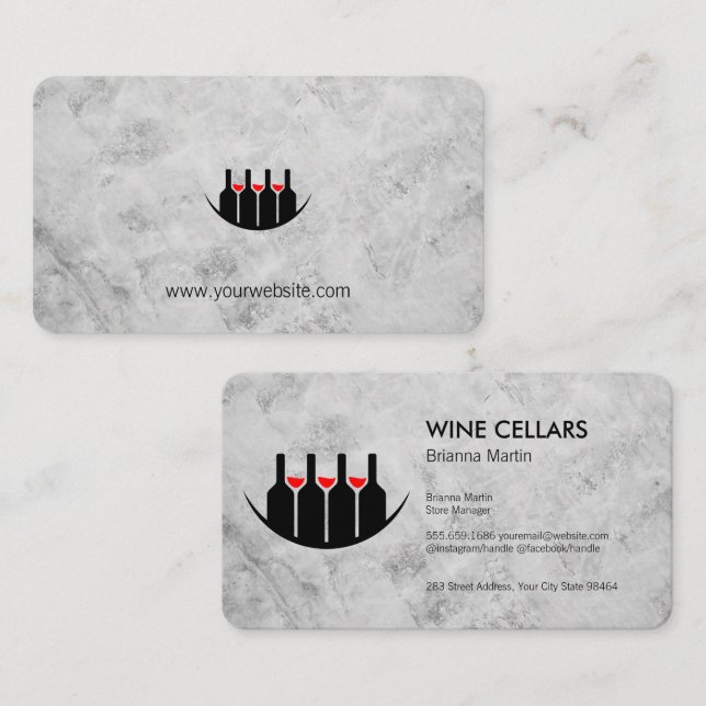 Weinflaschen | Weingut Restaurant  Terminkarte (Vorne/Hinten)