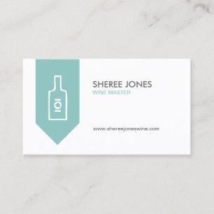 WEINFLASCHENLOGO (AQUA) Business Card Visitenkarte