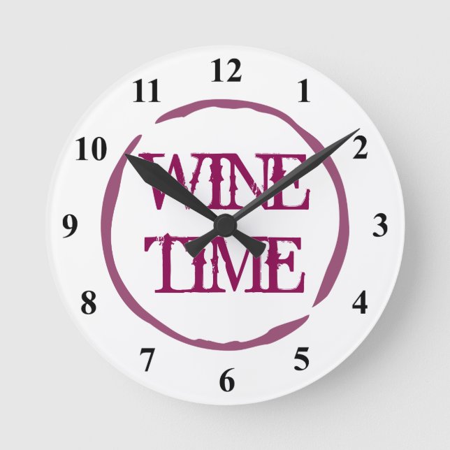 Weinfleckring Küchenuhr für Weinliebhaber Runde Wanduhr (Vorderseite)