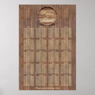 Weingarten Barrel Hochzeitskarte 160 Gäste Poster