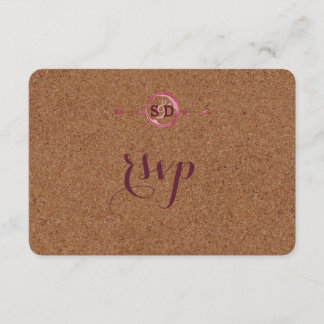 Weingarten Cork Stains Red Wine Wedding RSVP Karte