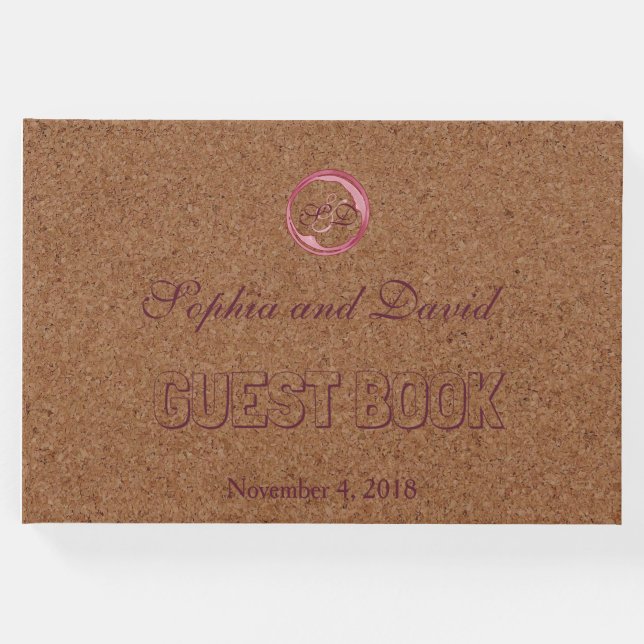 Weingarten Cork Stains Roter Wein Hochzeit Gästebuch (Vorderseite)