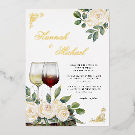 Weingarten Hochzeit Gold Folieneinladung