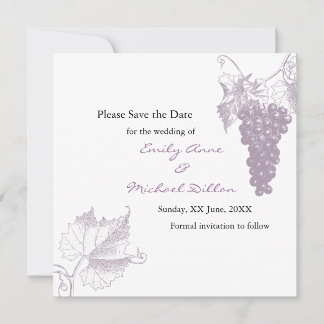 Weingarten-Hochzeit - Rettet das Datum Save The Date (Vorderseite)
