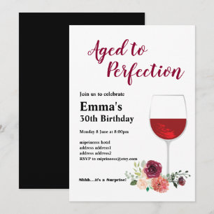 Weingeburtseinladung, "Aged to Perfection Invit" Einladung