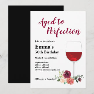 Weingeburtseinladung, "Aged to Perfection Invit" Einladung