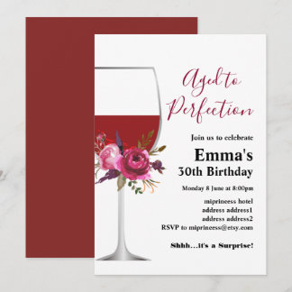 Weingeburtseinladung, "Aged to Perfection Invit" Einladung