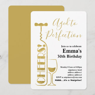 Weingeburtseinladung, "Aged to Perfection Invit" Einladung