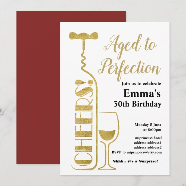 Weingeburtseinladung Einladung (Vorne/Hinten)