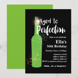 Weingeburtstagseinladung, "Aged to Perfection" Einladung