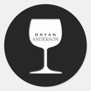 Weinglas-Aufkleber Runder Aufkleber