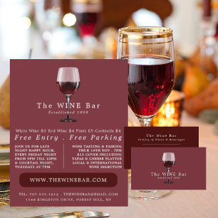 Weinglas, Bar Wein/Weinkeller Werbung Flyer