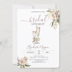 Weinglas Burgundy Blume Bridal Luncheon Einladung