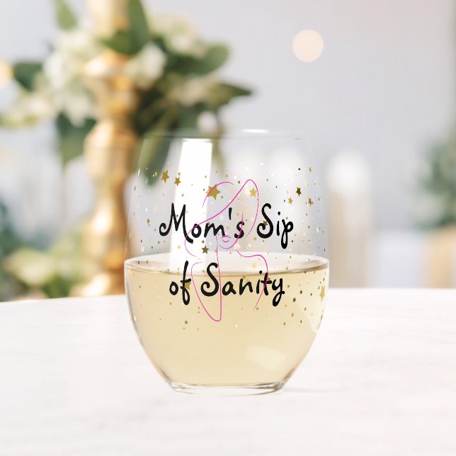 Weinglas der Mama "Sanity Sip" Weinglas Ohne Stiel (Insitu (Hochzeit))