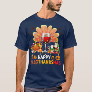 Weinglas Erntedankfest Funny Wine Glückliches Hall T-Shirt