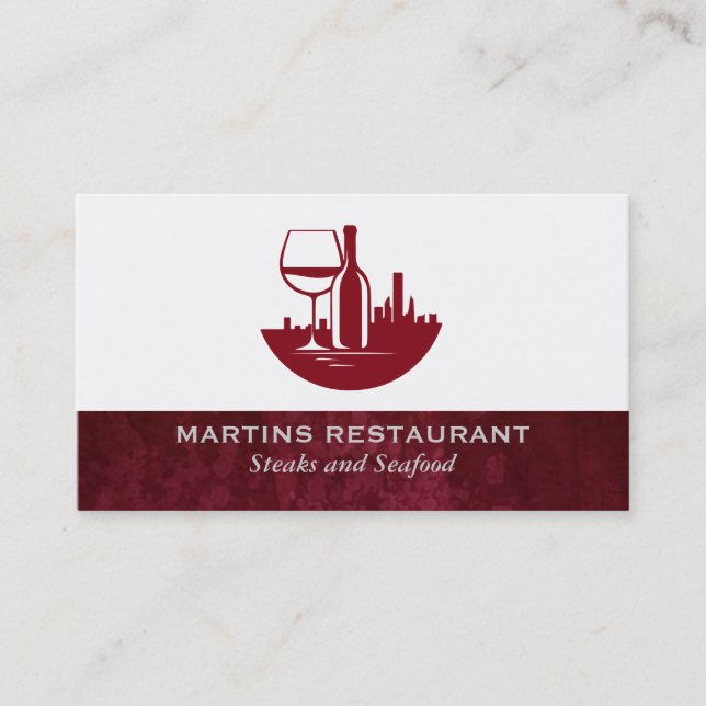 Weinglas Flasche | City Skyline Visitenkarte (Vorderseite)