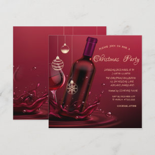Weinglas, Flasche Corporate Weihnachten Einladung