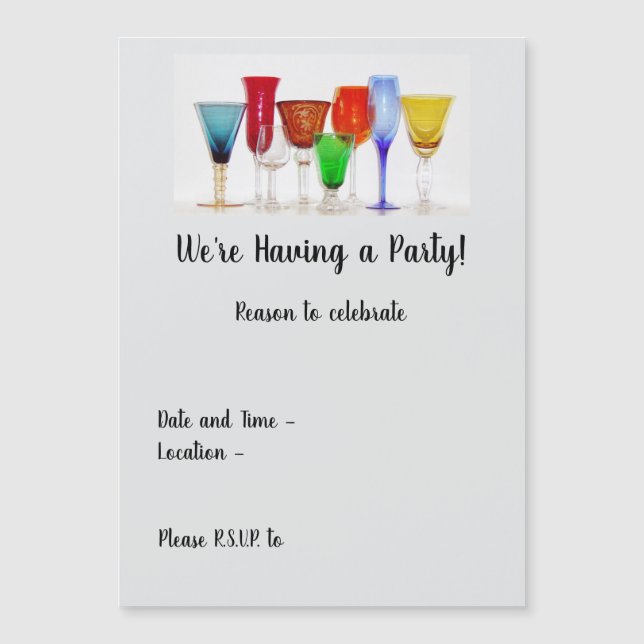 Weinglas Magnetkarte (Vorderseite)