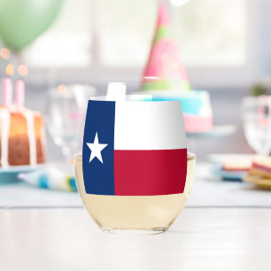 Weinglas mit Flagge von Texas, USA Ohne Stiel