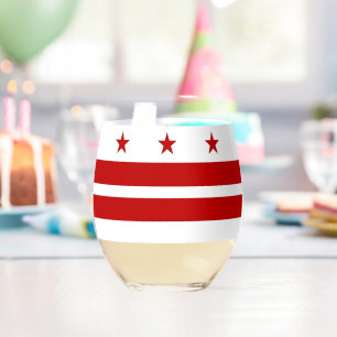 Weinglas mit Flagge von Washington D.C., USA Ohne Stiel